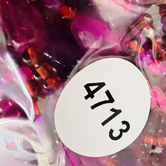 Vintage Multi Strand Glass Lucite Necklace Glass Purple Pink Shade Beads 4713 - Picture 10 of 10